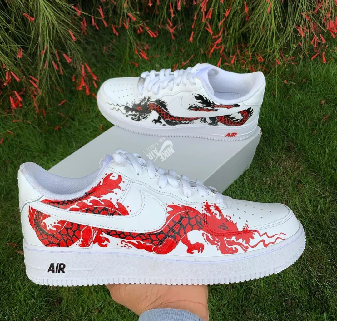 NIKE AIRFORCE 1 x MISMATCHED DRAGON