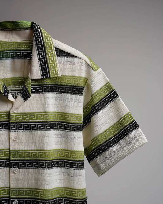 GREEN GLOOVE STRIPE KNITTED SHIRT