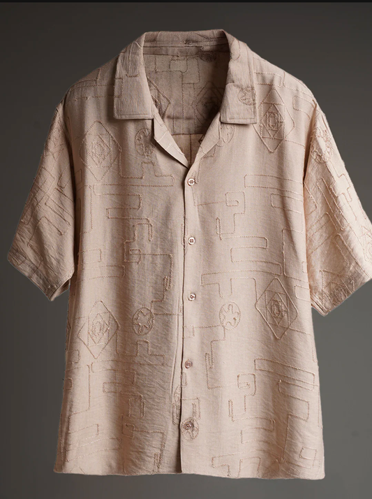 BEIGE BREEZE KNITTED  SHIRT