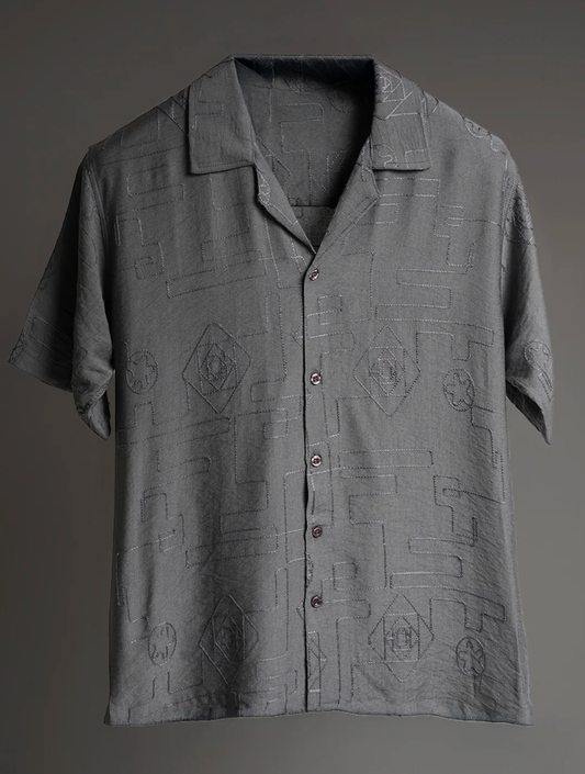 CHARCOAL CLASSIC KNITTED  SHIRT